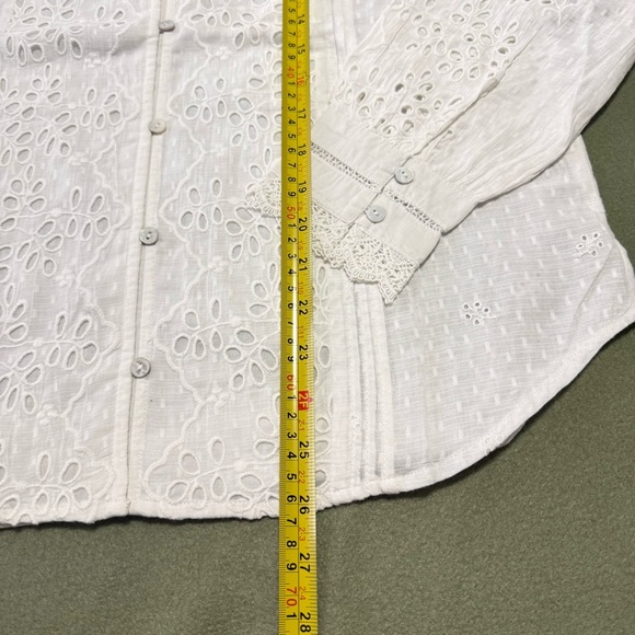 Sundance Valeria Eyelet Pink Shirt Size M - Picture 11 of 12